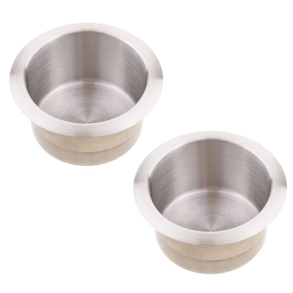 2pcs Stainless Steel Recessed Cup Drink Holder For Marine Boat RV Camper 85x55mm | Автомобили и мотоциклы