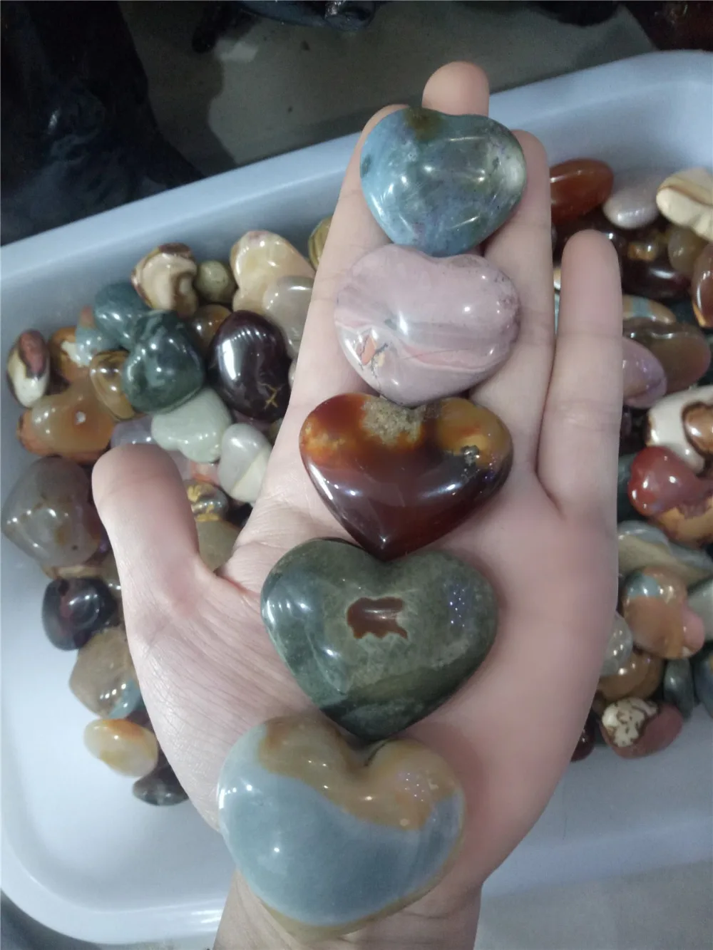 5 шт. натуральный камень океана сердце рейки целебные кристаллы в форме камня для