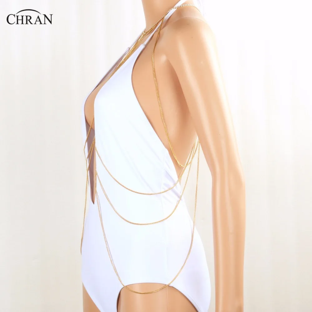 Женская повязка на плечо Chran золотистая пляжная цепочка с разноцветными