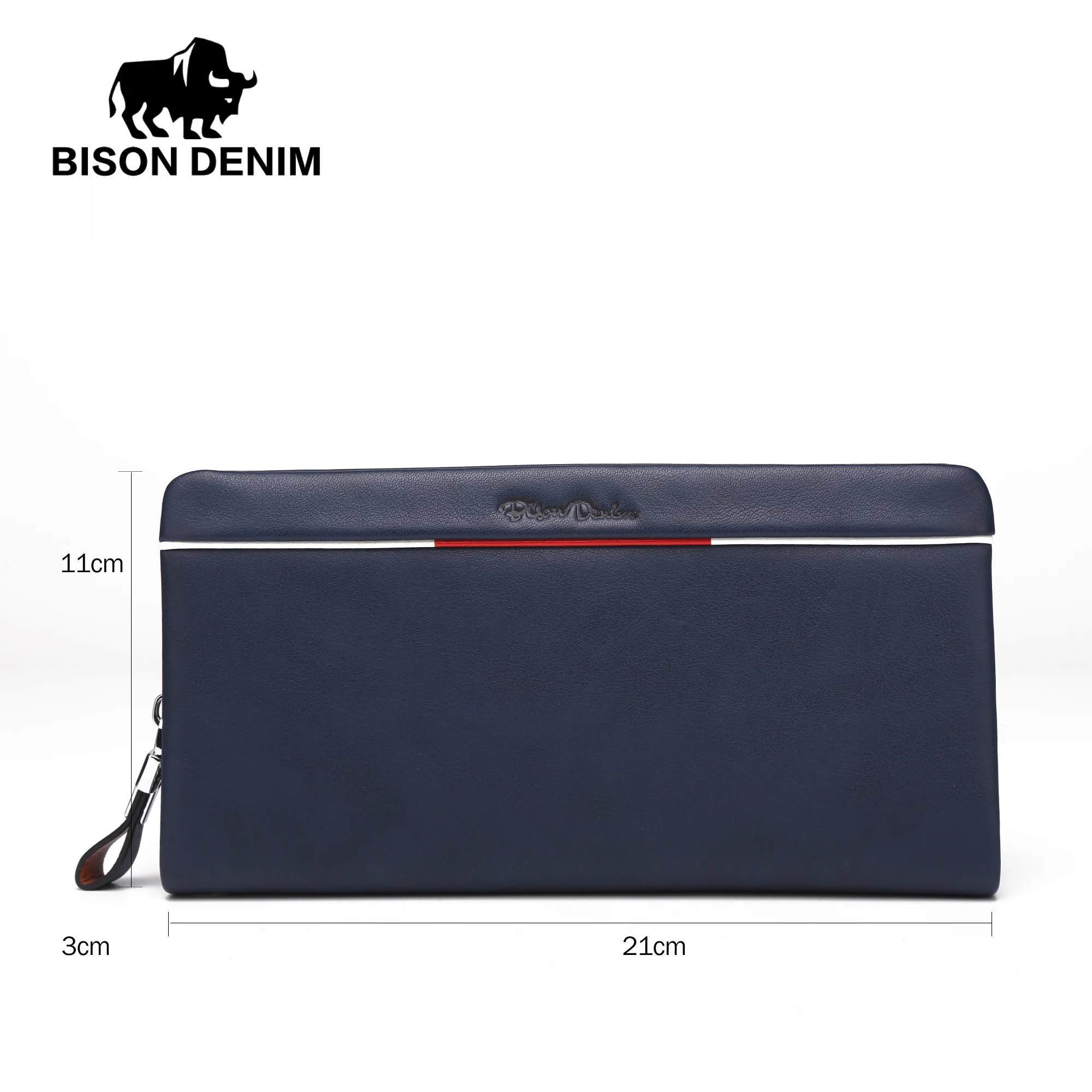 BISON DENIM новинка Мужской Длинный кошелек из натуральной кожи деловой бренд мужской