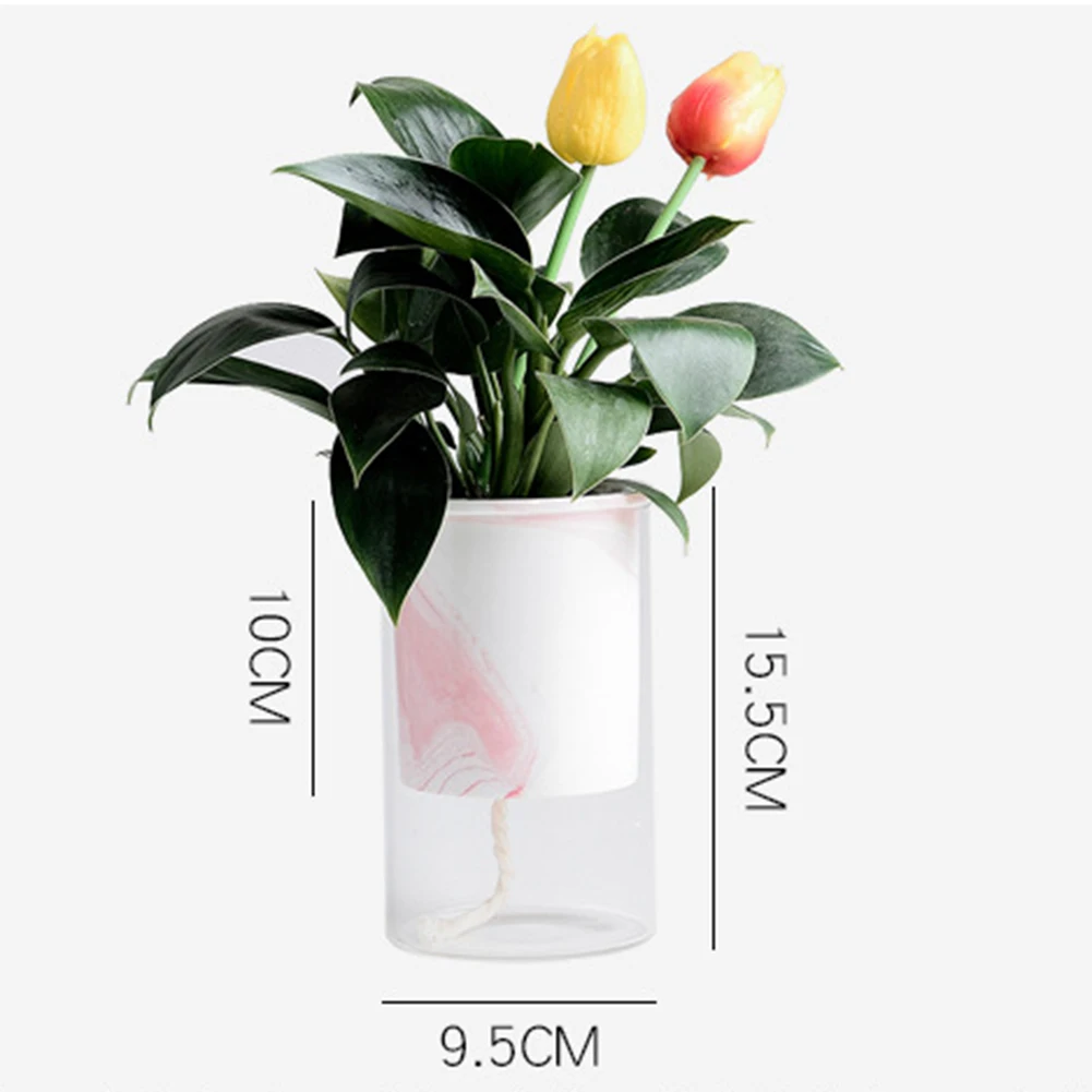 Home Ceramic Plants Pot Flower Succulent Self Watering Pot for Office Desktop Maceta verde auto absorbente RT99