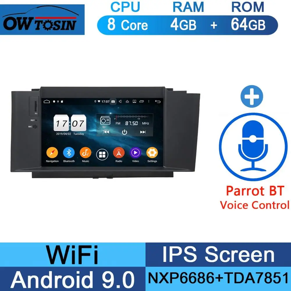 64G Parrot BT " ips 8 ядерный 4 Гб ram+ 64 Гб rom Android 9,0 автомобильный DVD радио gps для Citroen C4 C4L DS4 2012 2013 DSP CarPlay - Цвет: 64G Parrot BT