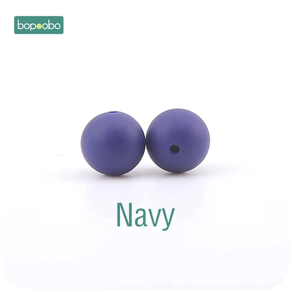 Navy Bopoobo Baby уход, прорезыватель конфеты Цвета 12 мм 50 шт. силиконовые бусины сенсорная игрушка для прорезывания зубов DIY, ювелирные изделия, аксессуары, малоенькая прогулочная коляска Прорезыватель для зубов - Цвет: Navy
