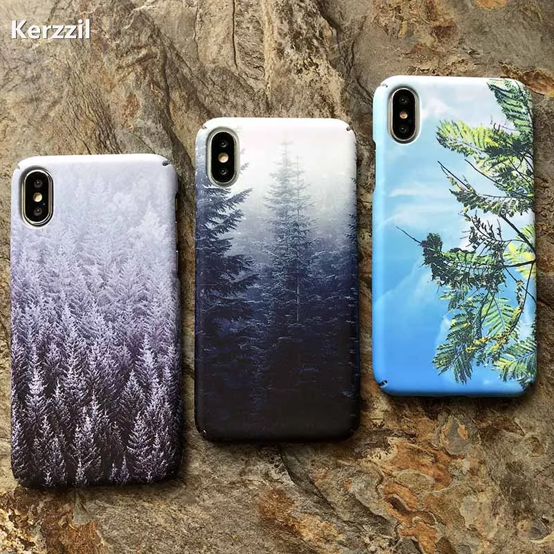 Kerzzil Винтажный чехол для телефона с принтом горы леса облака iphone X 7 Plus iPhone 6 6s 8