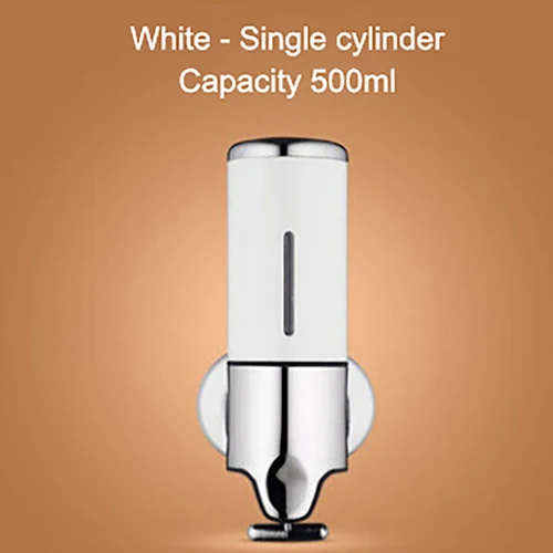 Single-White SRJ 1 шт. 500 мл мыло диспенсер бытовой Push-type 304 нержавеющая сталь хромированный дозатор для мыла Ванная комната ручной дозатор мыла инструмент - Цвет: Single-White