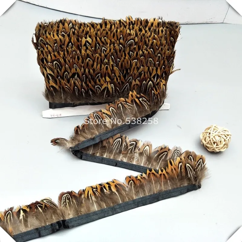 Free shipping feather trim pheasant fringe natural colour 10 yards Pheasant tail for sewing craft | Дом и сад
