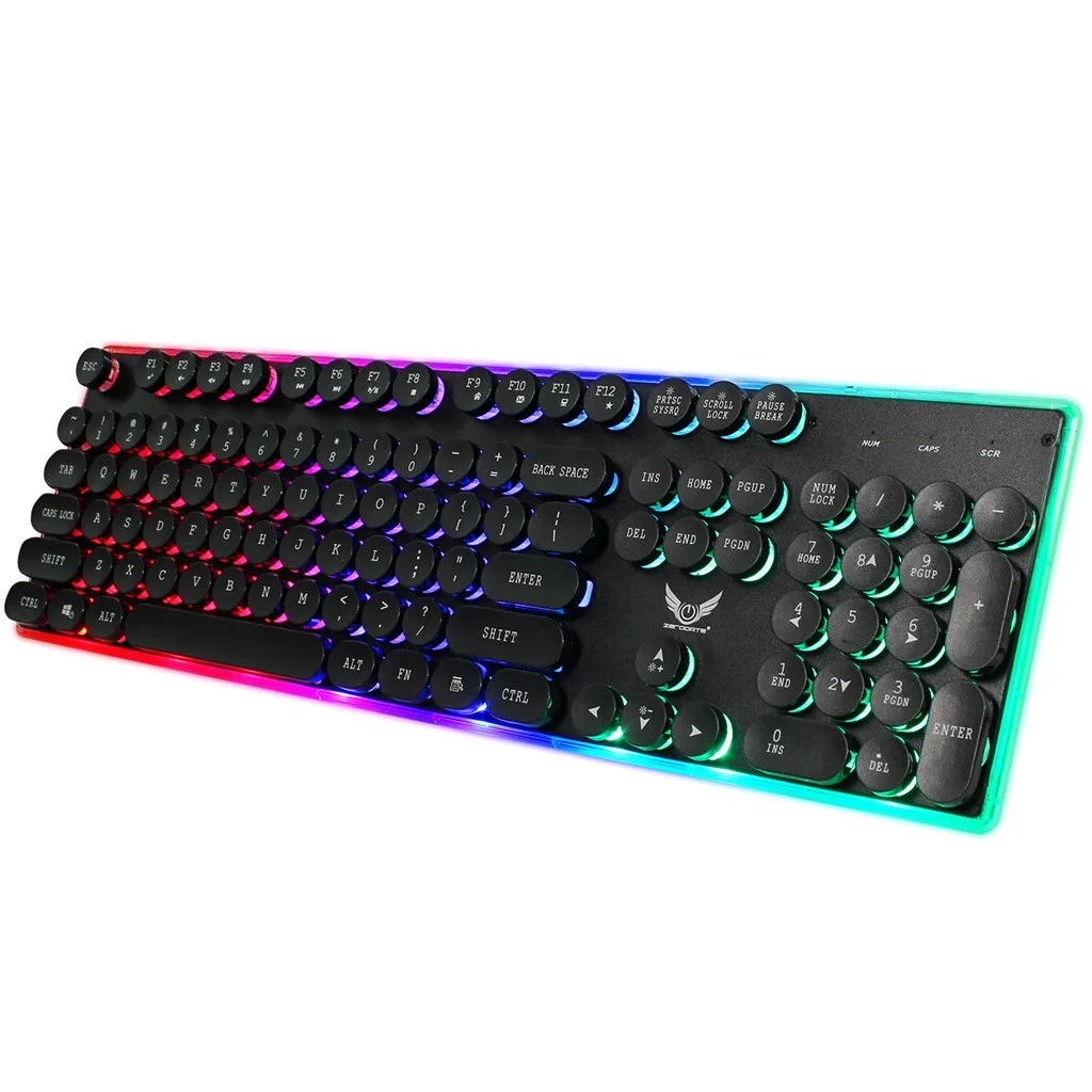 VOBERRY Backlight Game USB Keyboard Multimedia Cap Lighting Color LED Cable Mechanical Hand | Компьютеры и офис