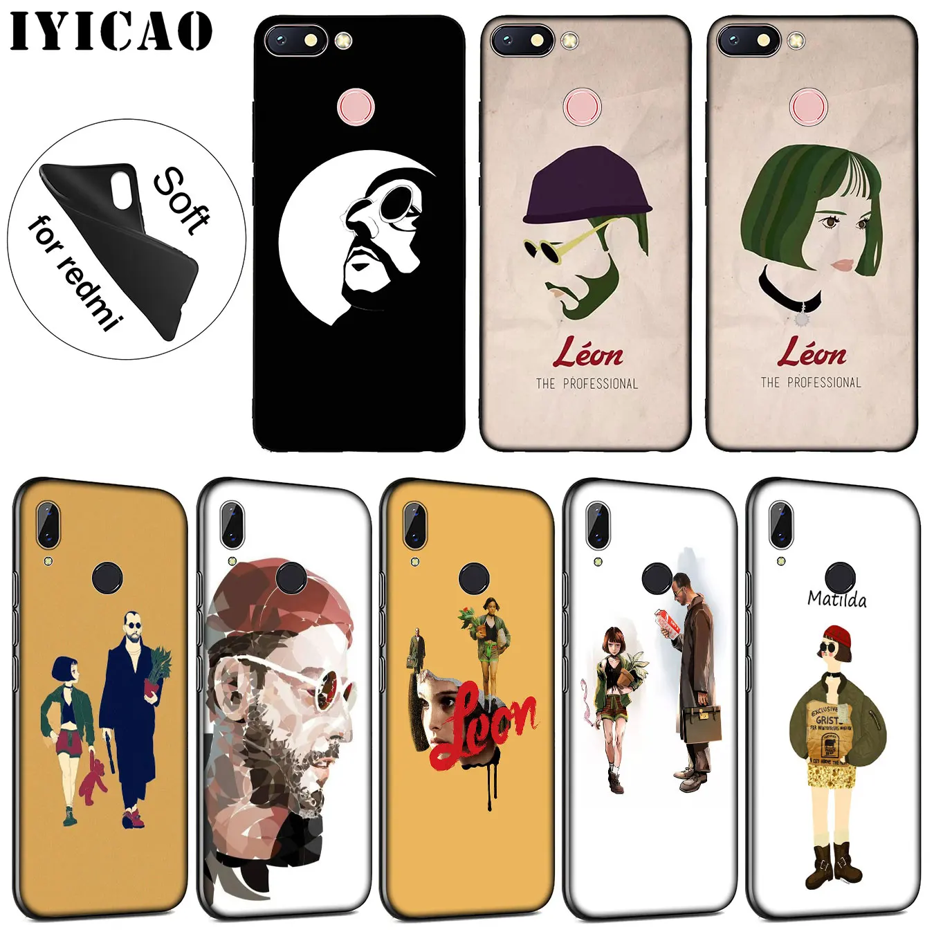 IYICAO Leon Matilda Natalie Soft Silicone Phone Case for Xiaomi Redmi K30 K20 8A 7A 6A 5A S2 GO Note 8 8T 7 5 6 Pro Cover |