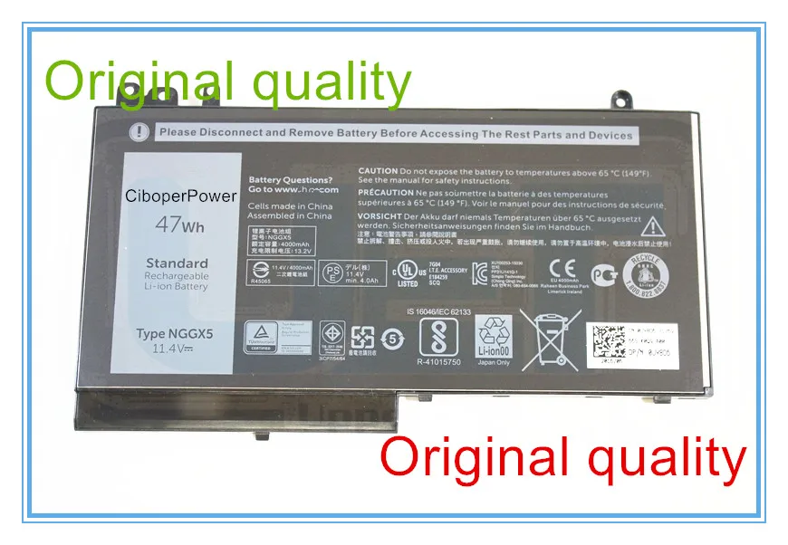 Оригинальный Новый аккумулятор для ноутбука 11,4 в 47 Вт/ч NGGX5 для серии E5470 E5270