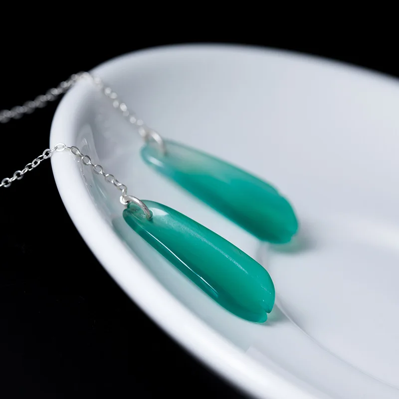 INALIS новинка Простой Уникальный дизайн длинная цепочка ушной крючок S925