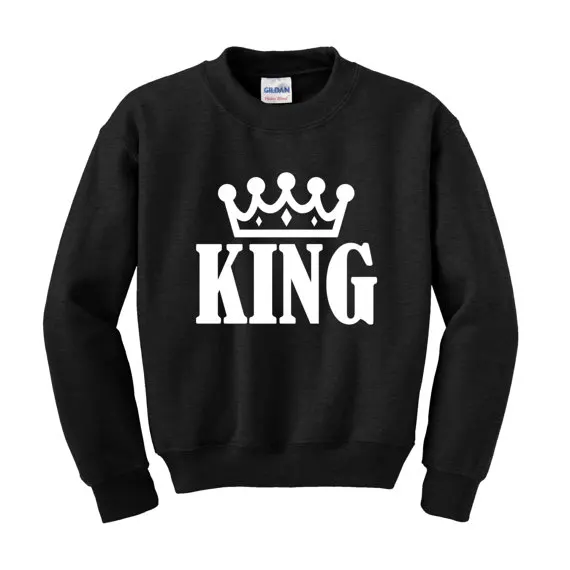 

KING Slogan Sweatshirt Funny Cute Valentines Gift Matching Couples Clothing-E521