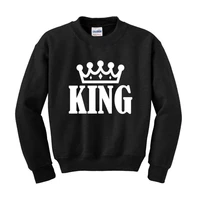 king slogan sweatshirt funny cute valentines gift matching couples clothing e521
