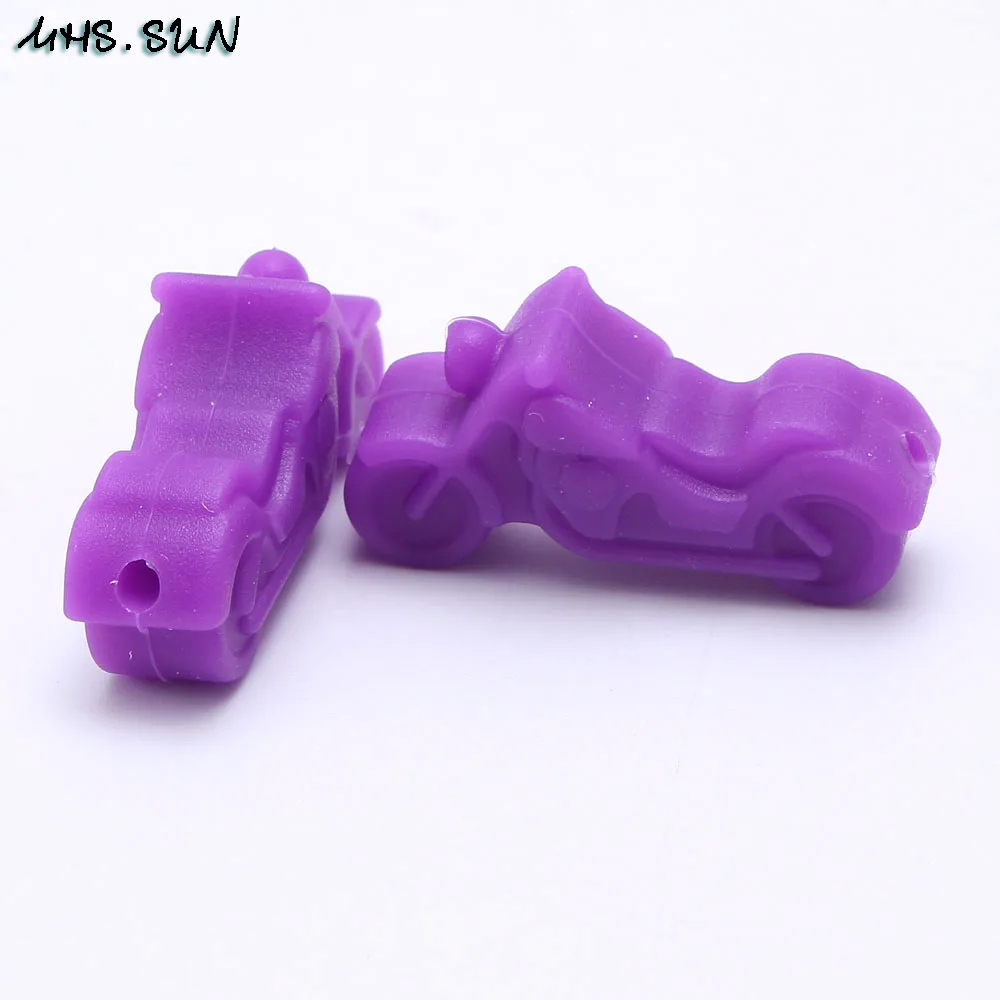 Lavender MHS. SUN 15 шт пищевого качества Мотоцикл силиконовые бусины детская, Жевательная бусина свободные Прорезыватели бусины для DIY кормящих детские украшения - Цвет: Lavender