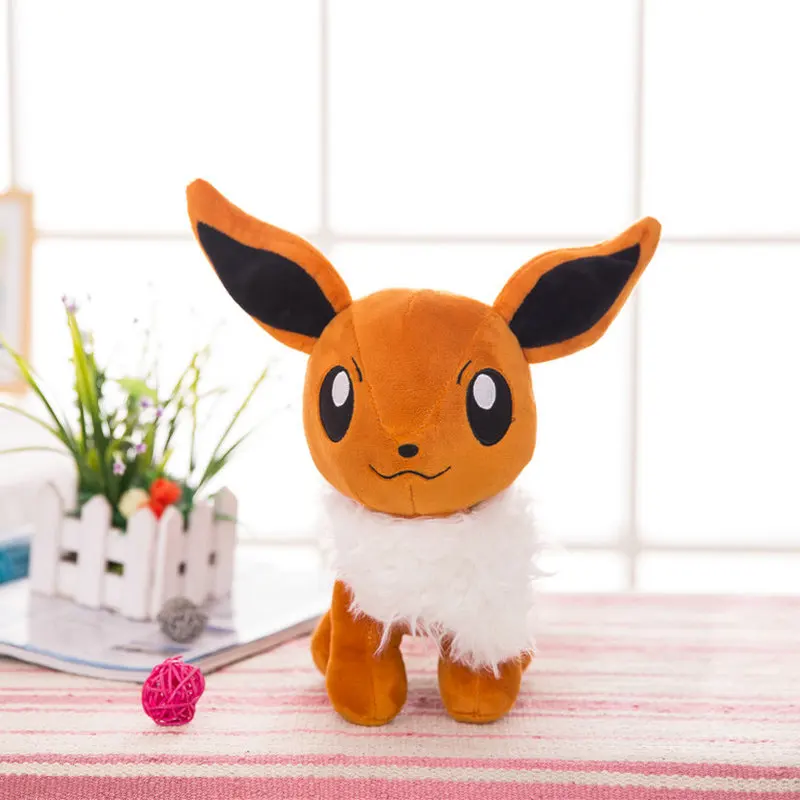 30cm eevee Пикачу плюшевая мягкая Аниме кукла игрушка Jigglypuff Squirtle Mewtwo Charmander Gengar Psyduck игрушки подарок фильм для детей день рождения - Цвет: 30cm eevee