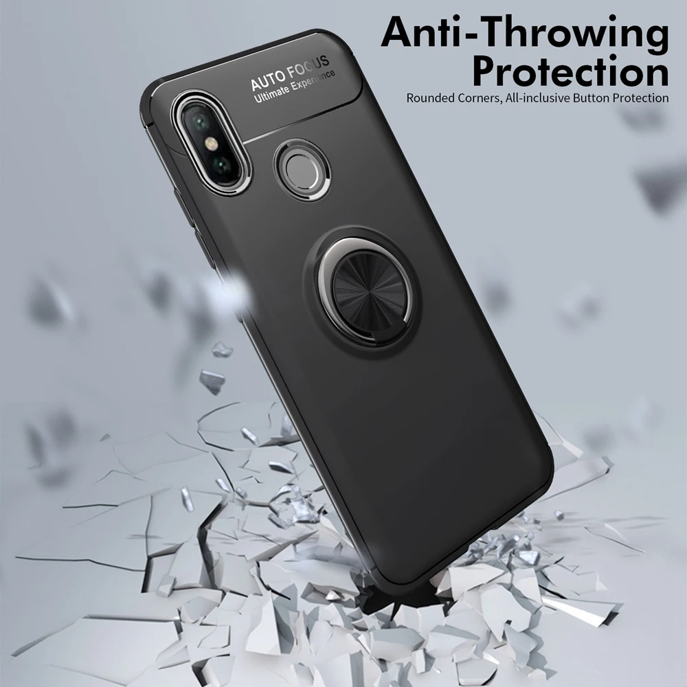 Чехол для Xiaomi Mi 8 SE A1 A2 Lite Note 3 Max 2 Mix 2s F1 с металлическим кольцом Redmi 4A 6A 4 4X 5 6 Pro