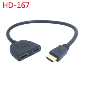 

(100pcs/lot) HDMI to Dual HDMI Female Y Splitter Switch Extension Adapter Cable with Micro & Mini HDMI Adapter
