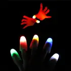 2 шт. Забавный волшебный фокус легкий-вверх пальцы, светодиодная подсветка, мигающие пальцы реквизиты, удивительные светящиеся игрушки, детские светящиеся подарки
