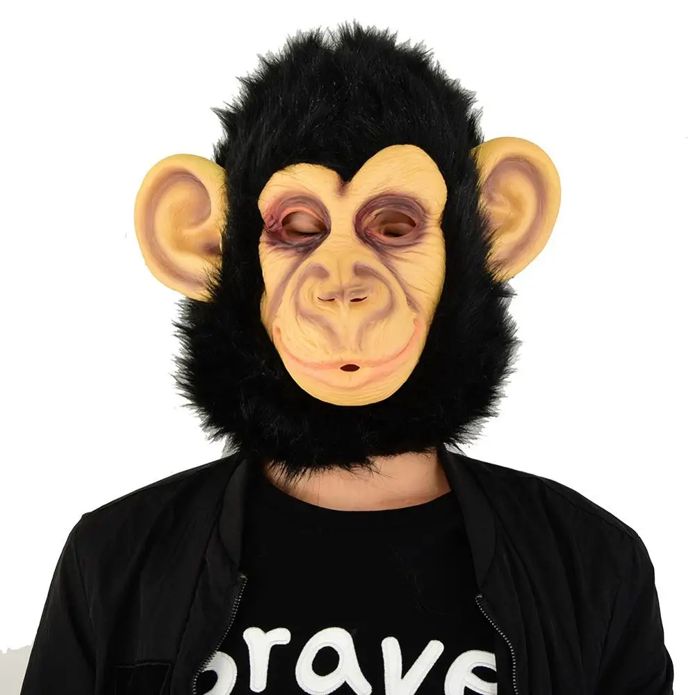 Apes and monkeys Красивая латексная маска с головой животного из мультфильма; маскарадный костюм на Хэллоуин; маскарадный костюм для вечеринки; маскарадный костюм - Цвет: Apes and monkeys