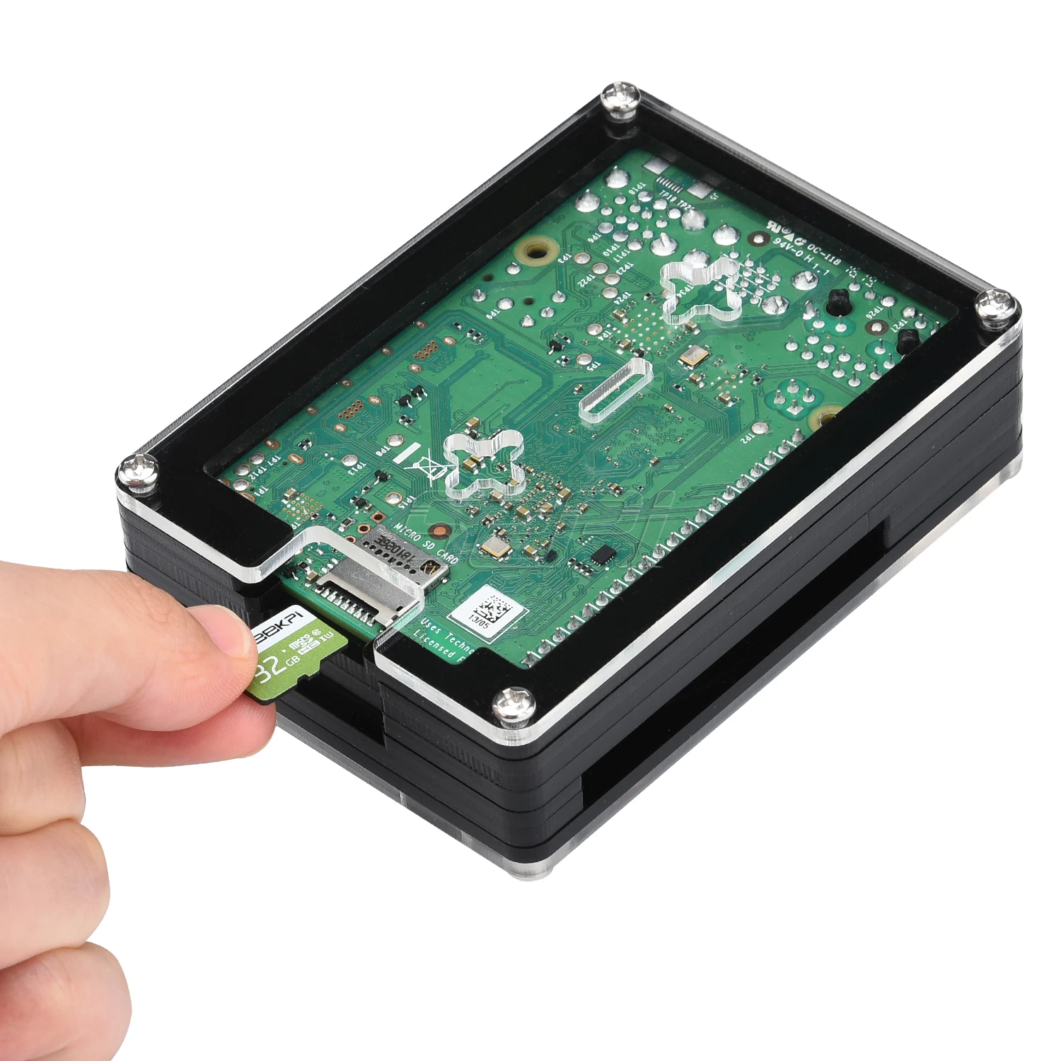 52Pi для Raspberry Pi 4 Чехол черный акриловый бокс чехол с охлаждающим вентилятором Rasberry