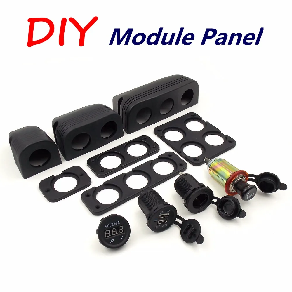 

DIY Module Panel Splitter Car Power Adapter Can Choose Cigarette Lighter Socket, Voltmeter,5V 2.1A USB Car Charger,Panel