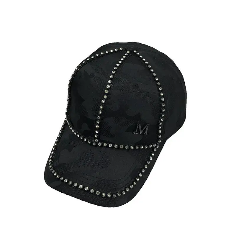 Женская кепка с блестками камуфляжная бейсболка надписью M женские