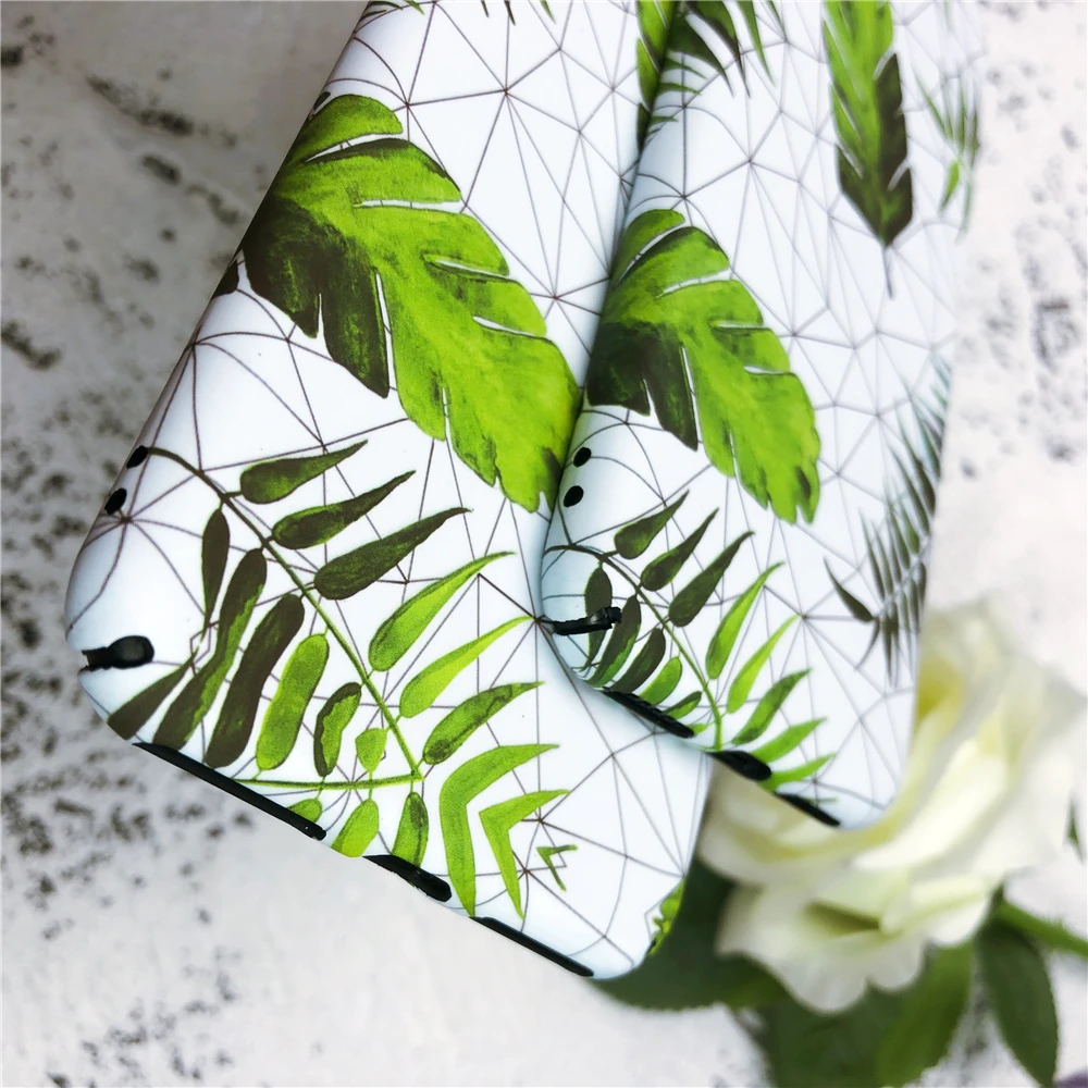 Summer Green Leaf For IPhone 6s Cases Black Line Geometric Texture Phone Bags 6 6plus 6splus Hard PC Back Cover |