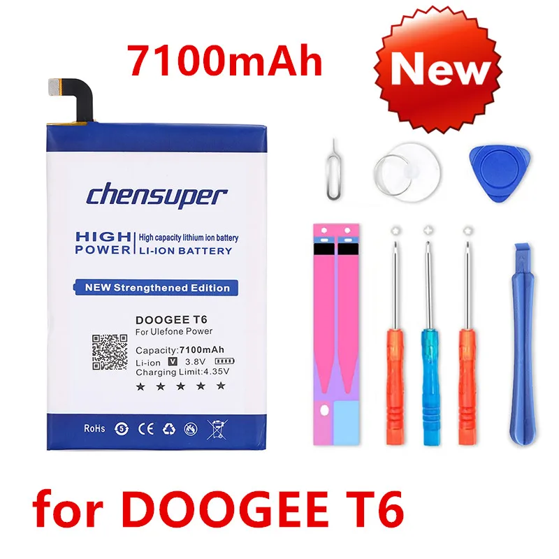 

Аккумулятор chensuper Для DOOGEE T6/DOOGEE T6 Pro 7100/HT6, Homtom мАч