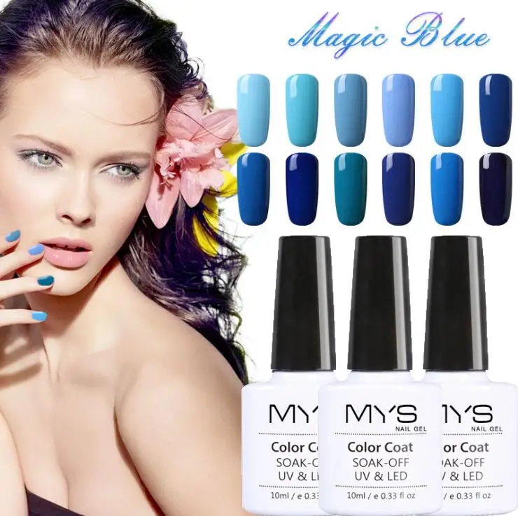 MYS 10ml Nail Polish Lacquer UV LED Lamp Drying Magic Blue Color Top Base Coat Needed Soak-off Gel Pick 1 | Красота и здоровье