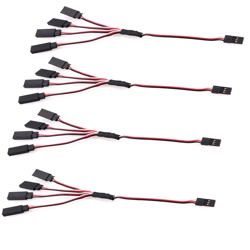 4 In 1 15cm Servo Cable Y DuPont Extension Wires JR Futaba RC Receiver Line Signal ESC Sub-wiring Male To Female | Игрушки и хобби