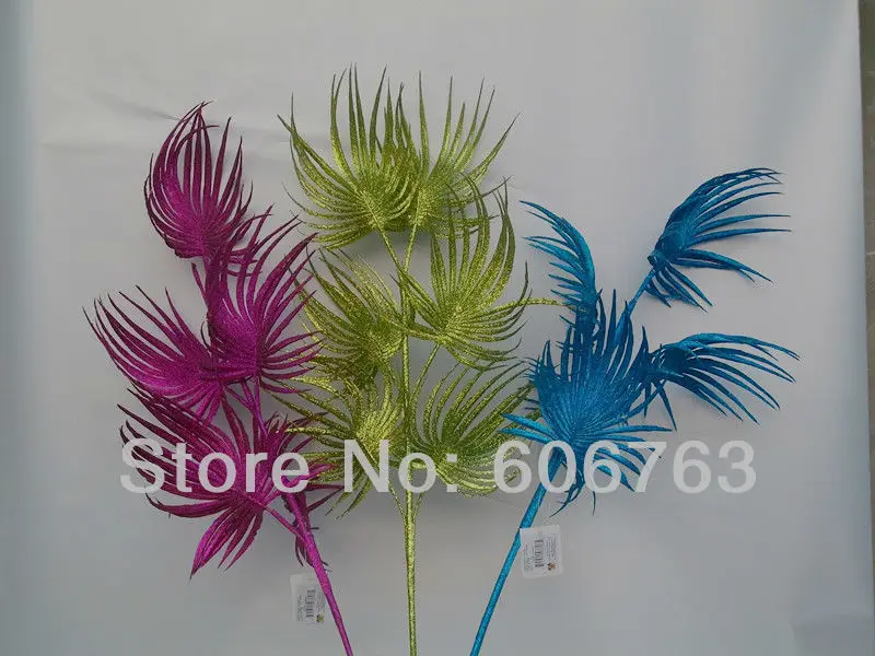 

Christmas ornaments/Artificial flowers Leaves leaf crystal! Glittery palm leaf / Bling party supplies wholesale