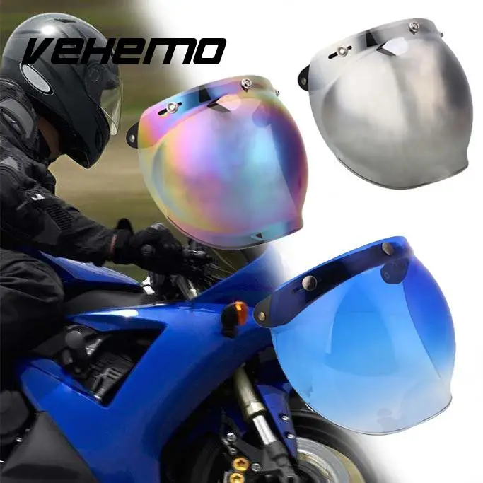 Защитный козырек для мотоциклетного шлема VEHEMO раскладной с зеркальными стеклами