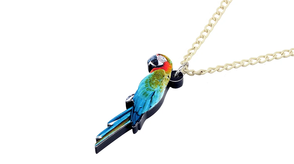 Bonsny, акриловое, Тропическое, Macaws, попугай, птица, ожерелье, подвеска, цепочка, чокер, модное, джунгли, животное, ювелирное изделие для женщин, девочек, аксессуары
