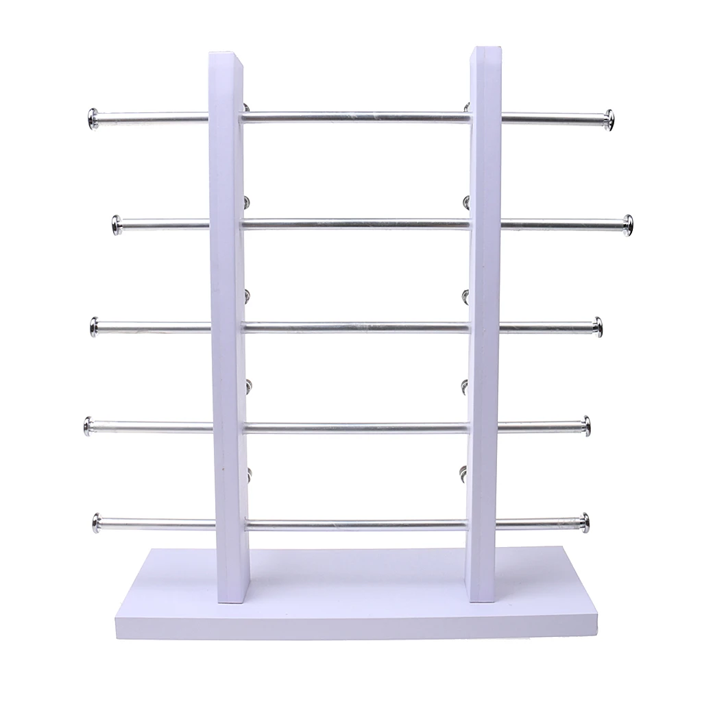 5-Layer Sunglasses Eyeglasses Display Wooden Frame Rack Stand Holder Organizer Earing Jewelry Packaging -White | Украшения и