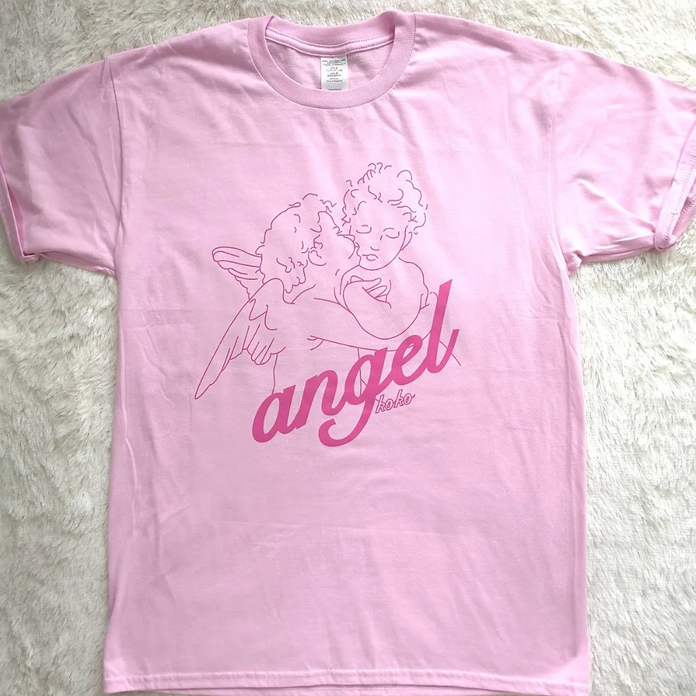 Модные женские футболки Kawaii Angel с принтом 2018 летняя свободная повседневная