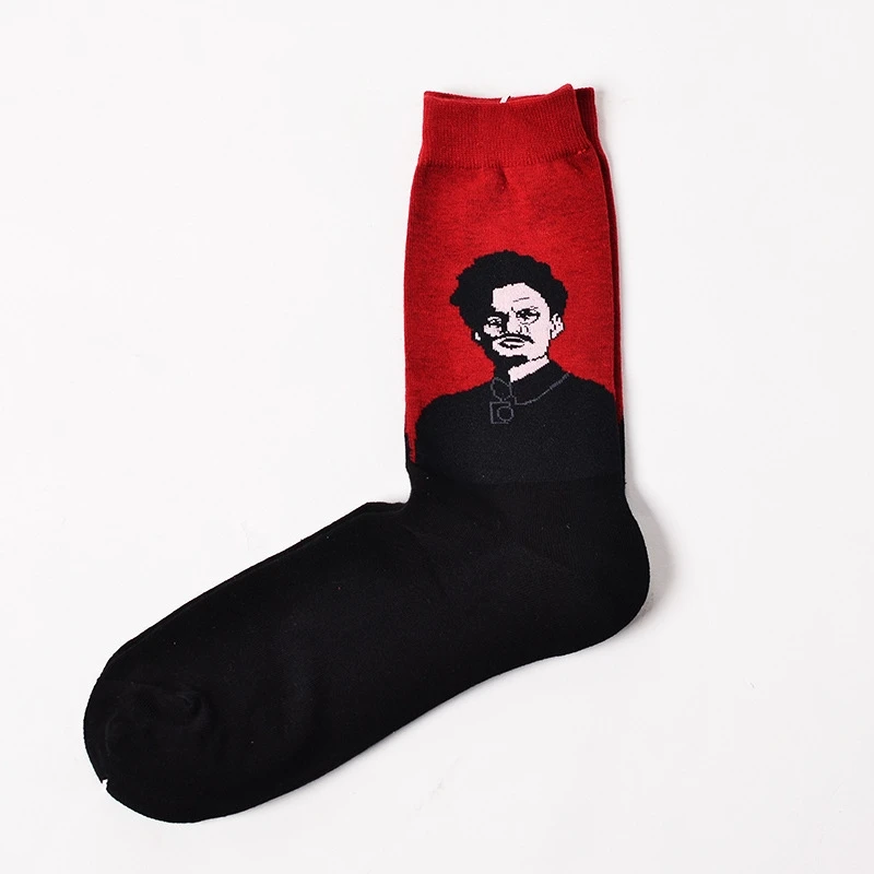 Новинка, мужские хлопковые модные носки, счастливый дизайнер, Calcetines Meias Art Sox, сигарета, стеклянные яйца, узор,, осень