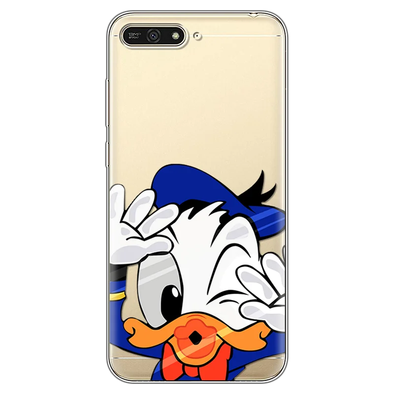 Милый Забавный мультяшный чехол для Coque huawei Y6 чехол прозрачный защитный для huawei Honor 7A 5,7 дюймов чехол для телефона задняя крышка