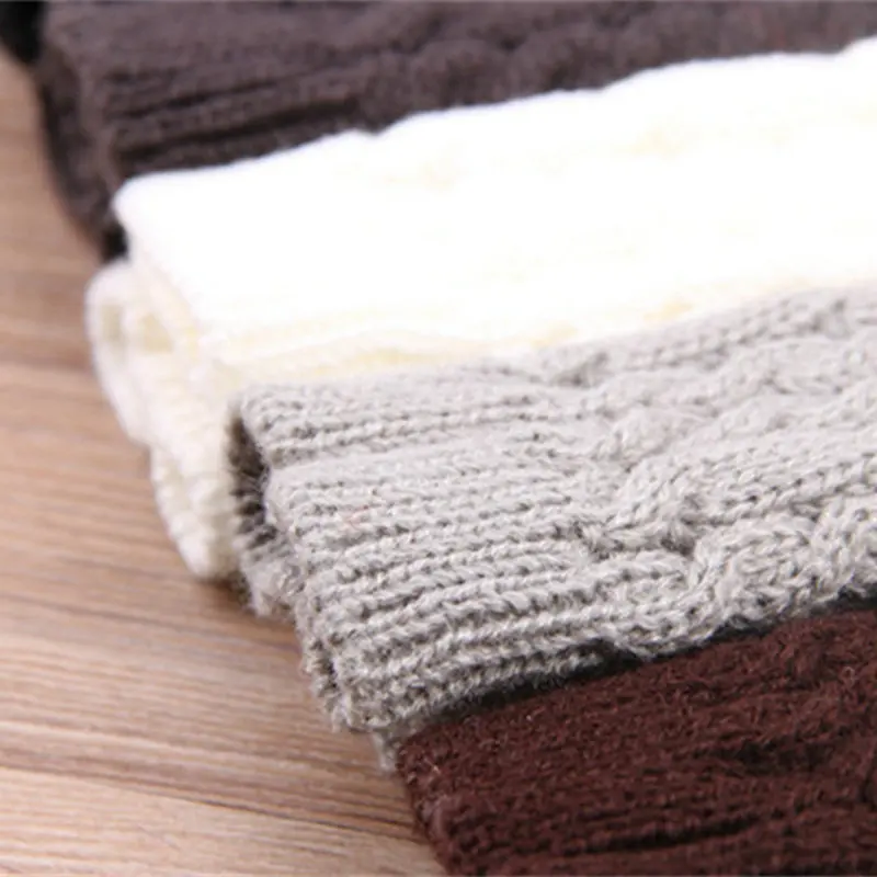 1 пара Женские варежки без пальцев вязаные шерстяные рукава женские зимние гетры