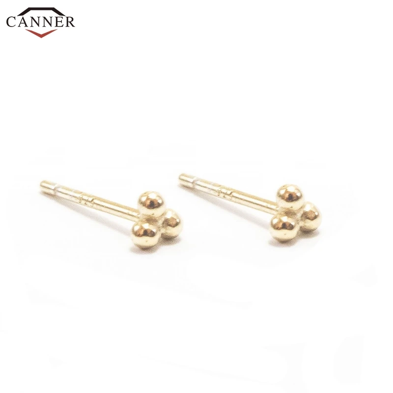 CANNER Delicate Flower Earrings for Women Girls Gold Color Stud Earrings 925 Sterling Silver Mini Earring Jewelry H40