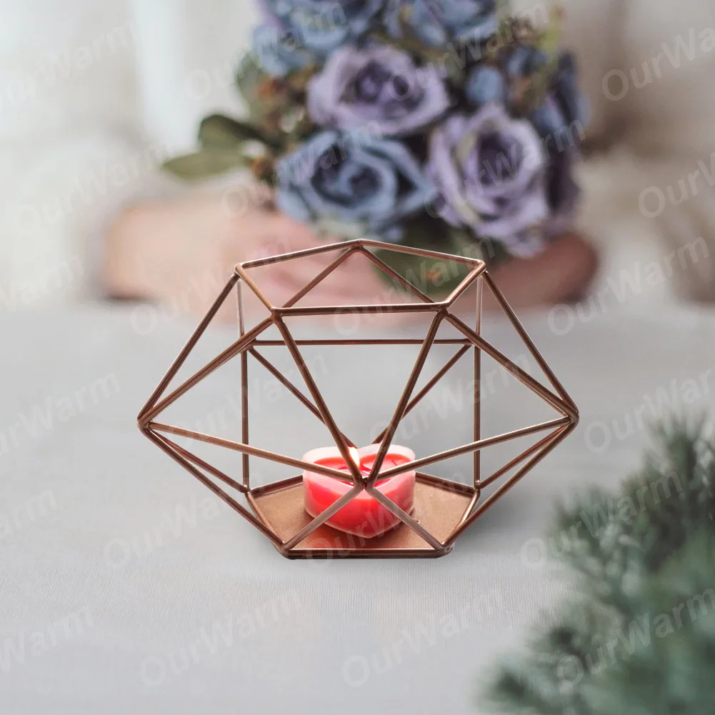 OurWarm геометрический подсвечник отель Tealight Железный Держатель свеч Современные вечерние и свадебные DIY украшения 13x13x8 см