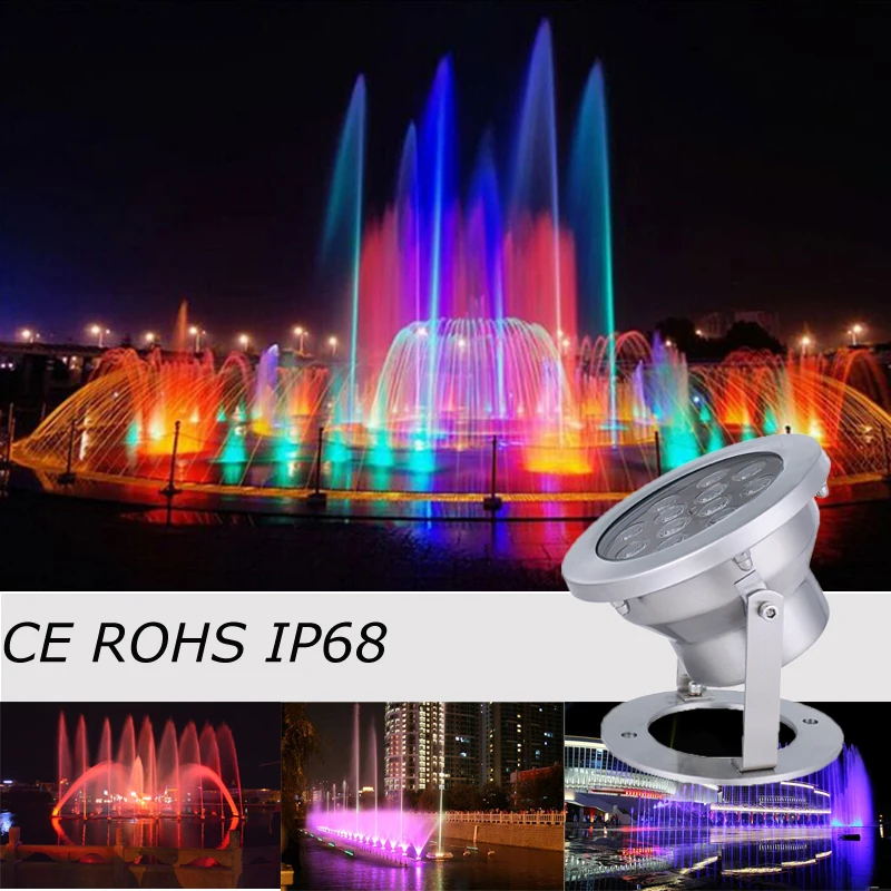 

Stainless Steel 12V IP68 Waterproof LED Underwater Swimming Pool Light Lamp 3W 6W 9W 12W 18W 24W 36W fountain Lighting Bulb