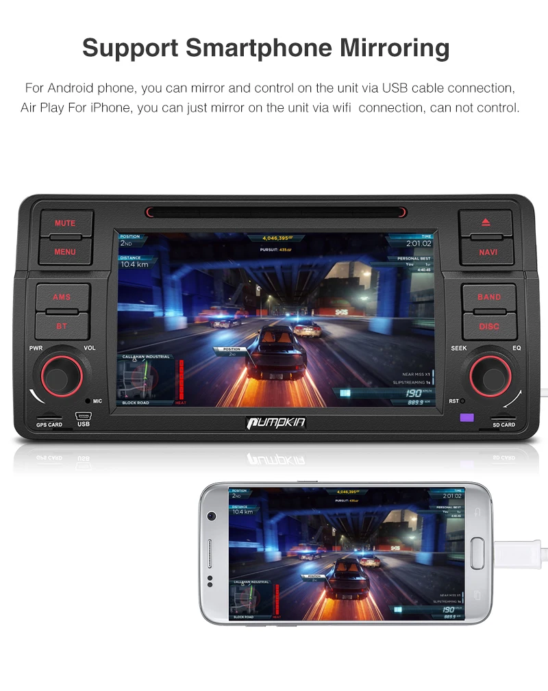 Тыквы 2 Din 7 ''Android 1 dvd плеер автомобиля для BMW E46/M3 gps навигации Bluetooth стерео wi Fi FM Rds