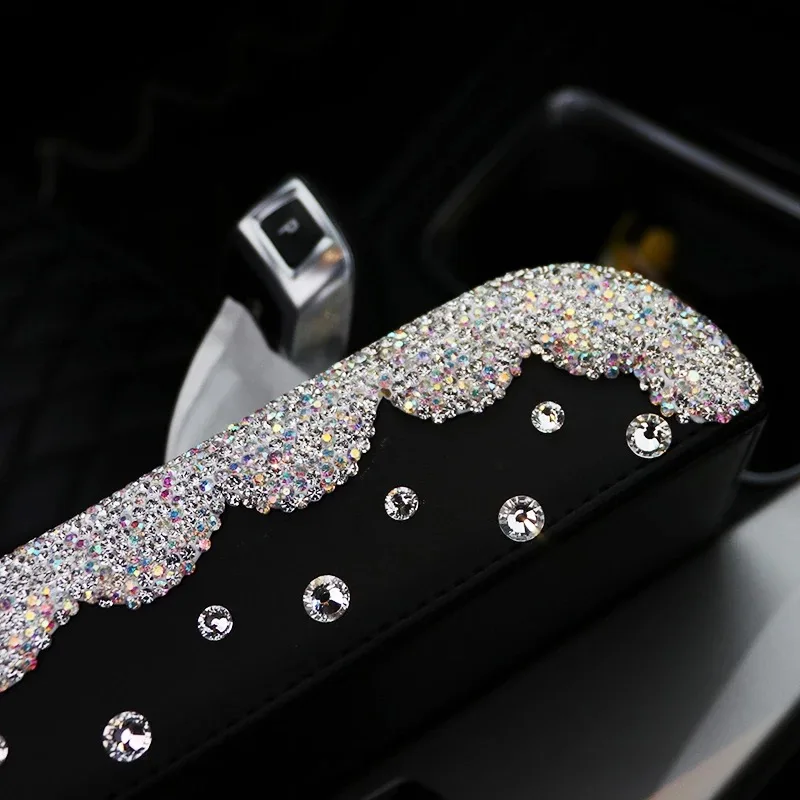 Роскошный Алмазный автомобильный бумажный ящик для салфеток кожаный кристалл