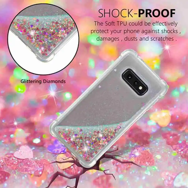 Phone Case For Samsung Galaxy S10 Lite Plus Glitter Shine Shockproof Quicksand Back Cover Lovely S10e TPU Soft |