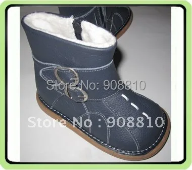 baby soft leather boots boys shoes navy with buckles snow boots  winter new arrival retail and wholesale