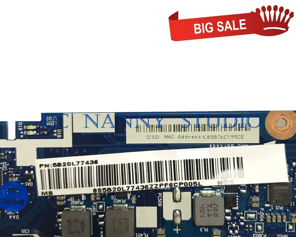 Материнская плата для ноутбука Lenovo Ideapad 110 15Ibr 5B20L77436 NM A804 N3710 4G