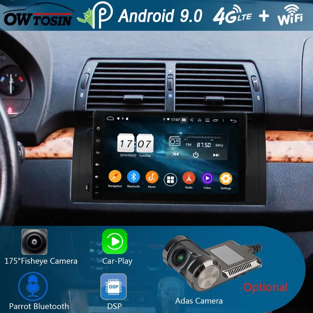 Автомобильный DVD плеер 9 &quotIPS Android 0 Octa 8 Core для BMW X5 E53 E39 E38 M5 5 7 серии 4 ГБ ОЗУ 64 Гб ПЗУ