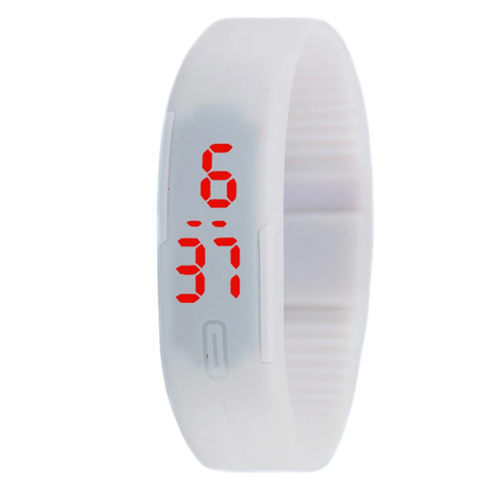 Новые спортивные детские цифровые наручные часы на тонком ремешке со