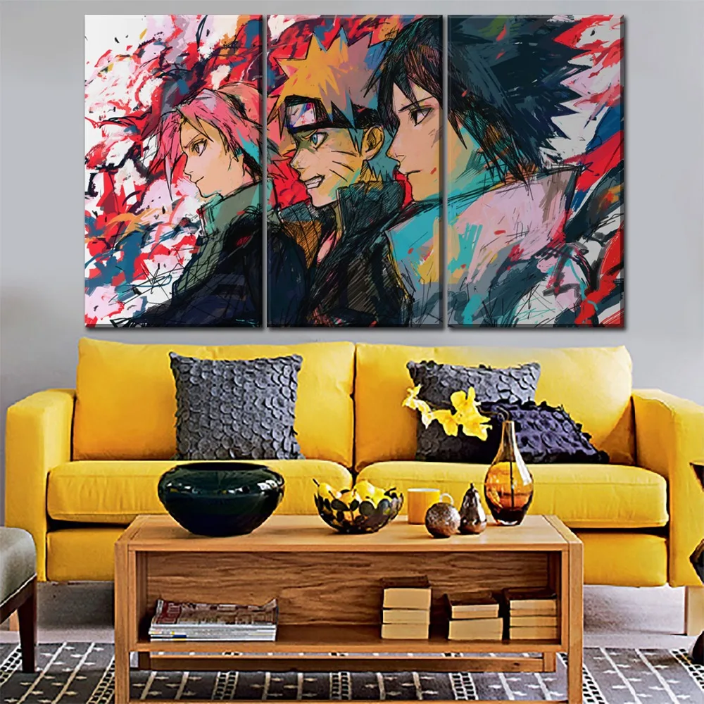 Холст печати плакатов для Гостиная Wall Art 1 шт. аниме граффити персонажа Наруто