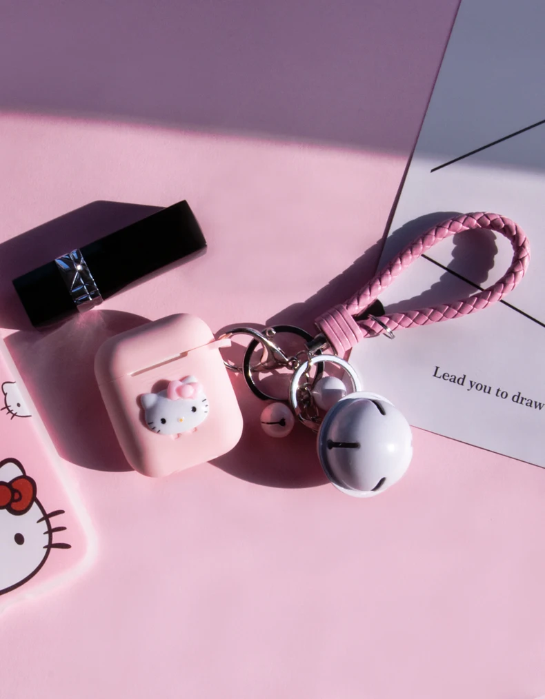 Мультяшный силиконовый чехол hello kitty для Apple Airpods, bluetooth-наушники, аксессуары Airpod, защитный чехол