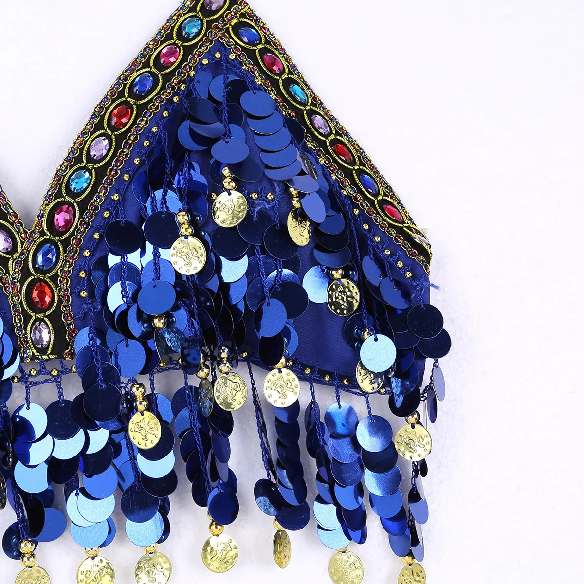 Женский Блестящий бюстгальтер с бахромой лямкой на шее и завязкой сзади |